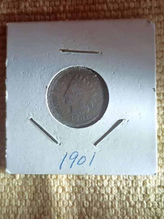 1901 Indian Head Memorial Shield Penny - Picture 1 of 4